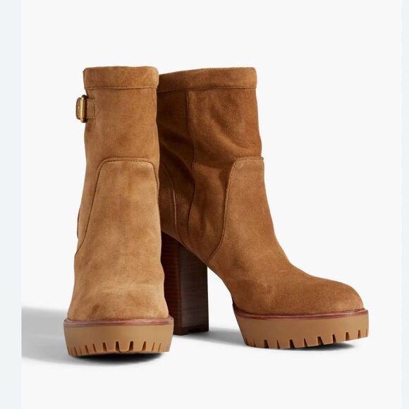 Veronica Beard Hannigan Suede Platform Boots in Hazelwood, New, Size 11 - Picture 5 of 15